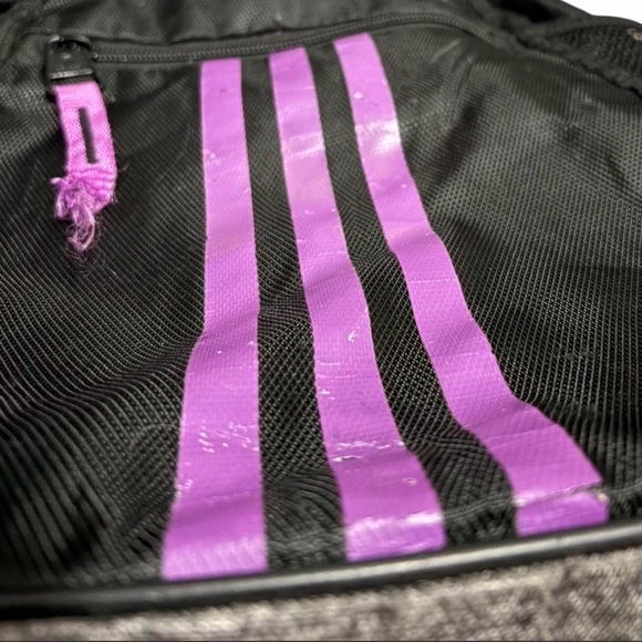 Adidas black and purple gym drawstring bag - Picture 3 of 4